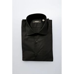 Baldinini Trend Classic Cotton Button-Up Shirt Men Black Shirts